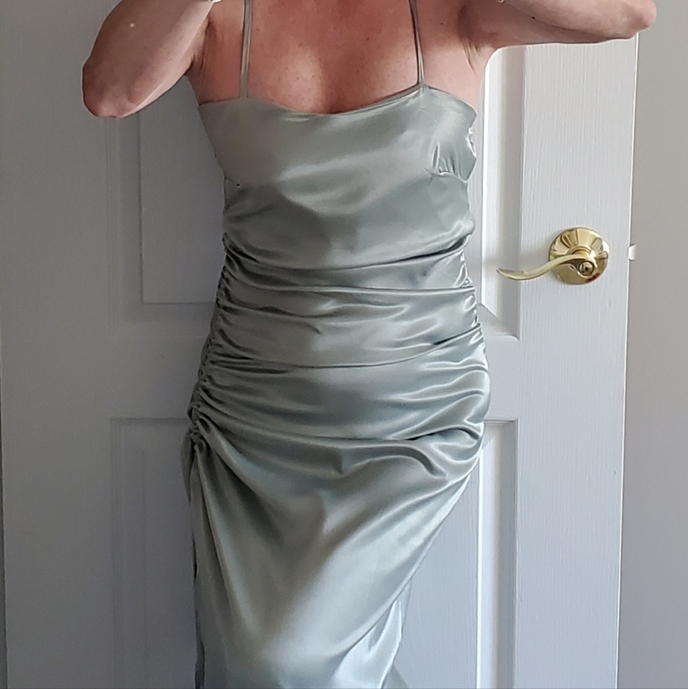 Cami Dress, thigh split, Ruching side - Picture 3 of 6
